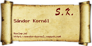Sándor Kornél névjegykártya