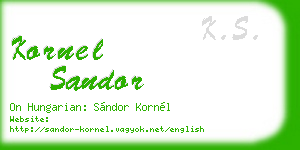 kornel sandor business card