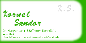 kornel sandor business card